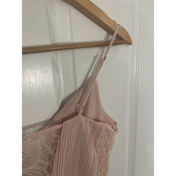 BCBGeneration Women's Pink Chiffon Lace Pleated Maxi Formal Gown Dress 8 NWT NEW - Picture 10 of 12